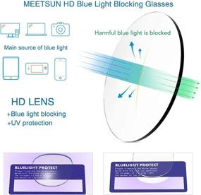 img 2 attached to 🌙 MEETSUN Blue Light Blocking Glasses with UV400 Transparent Lens - Reduce Eye Strain, Headaches, and Improve Sleep