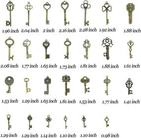 img 2 attached to 🔑 Aokbean 50 pcs Vintage Skeleton Bronze Key Charms - Antique Style Jewelry Making Wedding Party Favors DIY Pendant (Antique Bronze)