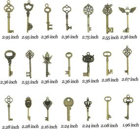 img 3 attached to 🔑 Aokbean 50 pcs Vintage Skeleton Bronze Key Charms - Antique Style Jewelry Making Wedding Party Favors DIY Pendant (Antique Bronze)