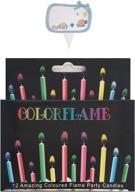 birthday cake candles in holders - cake tricks and decorations, 🎂 assorted colors: red, pink, yellow, blue, green, purple - set of 12 pieces logo