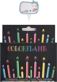 img 2 attached to Birthday Cake Candles in Holders - Cake Tricks and Decorations, 🎂 Assorted Colors: Red, Pink, Yellow, Blue, Green, Purple - Set of 12 Pieces