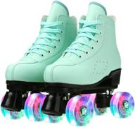 👟 classic high-top leather roller skates for women - outdoor double-row adult skates for girls, unisex logo