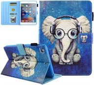 🐘 jzcreater folio stand wallet case for ipad mini 1/2/3/4/5, elephant design - auto sleep/wake, not compatible with mini 6 2021 logo