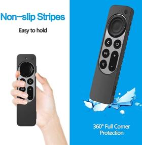 img 1 attached to 📱 Silicone Silky-Soft Remote Control Cover Case for Apple TV 4K 2021 - Anti-Slip Shockproof Full Body Protective Case for Siri Remote 2021 (Black)