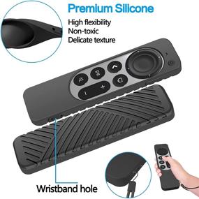 img 2 attached to 📱 Silicone Silky-Soft Remote Control Cover Case for Apple TV 4K 2021 - Anti-Slip Shockproof Full Body Protective Case for Siri Remote 2021 (Black)