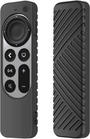 img 4 attached to 📱 Silicone Silky-Soft Remote Control Cover Case for Apple TV 4K 2021 - Anti-Slip Shockproof Full Body Protective Case for Siri Remote 2021 (Black)