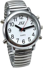 img 3 attached to ⌚ SEO-Optimized Silver Frame English Talking Watch with Alarm, White Dial, and Expansion Band