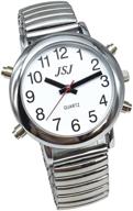 ⌚ seo-optimized silver frame english talking watch with alarm, white dial, and expansion band logo