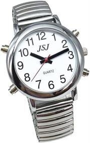 img 4 attached to ⌚ SEO-Optimized Silver Frame English Talking Watch with Alarm, White Dial, and Expansion Band