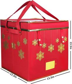 img 1 attached to Christmas Ornament Storage Box with Dividers - Premium, 4-Layer Xmas Containers for 64 Holiday Ornaments - Heavy Duty 600D Oxford Fabric (Red)