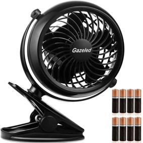 img 4 attached to 🔋 Gazeled Battery Operated Fans, Stroller Fan Battery Operated, Portable Battery Powered Fan with Clip, 5 Inch Cordless Fan for Camping, Mini Quiet Personal Fan for Bed, Car, Includes 8 AA Batteries for Free - Enhanced for SEO