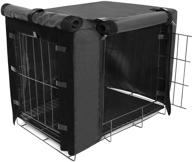 🐶 waterproof oxford dog crate cover - durable & universal fit for 36 inch dog crates - outdoor & indoor pet kennel cover with wire cage protection - black логотип