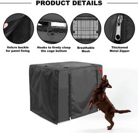 img 2 attached to 🐶 Waterproof Oxford Dog Crate Cover - Durable & Universal Fit for 36 Inch Dog Crates - Outdoor & Indoor Pet Kennel Cover with Wire Cage Protection - Black