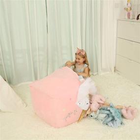 img 2 attached to 🦄 Anzitinlan Unicorn Chair: Extra Large Ballet Horse Stuffed Animal Storage Bean Bag Chair for Girls, Toy Storage BeanBag for Children - Super Soft Baby Fleece Fabric - Cover Only, 22"x24