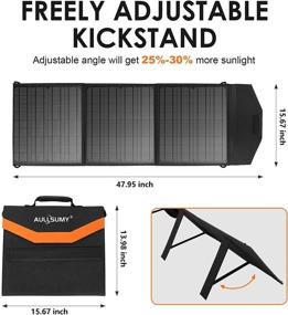 img 3 attached to 🔆 AULLSUMY Upgraded Foldable 60W Portable Solar Panel for Power Generators with Compatibility for Multi-Specification DC Adapters: Jackery, Flashfish, BALDR, and More