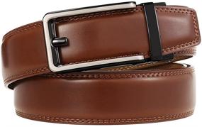 img 2 attached to Kitoulea Authentic Leather Automatic Adjustable Men's Belts - Premium Accessories