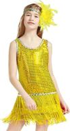 👧 stylish girls' 1920s flapper dress: babeyond art deco gatsby sequin dress & headband for kids logo