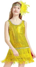 img 4 attached to 👧 Stylish Girls' 1920s Flapper Dress: BABEYOND Art Deco Gatsby Sequin Dress & Headband for Kids