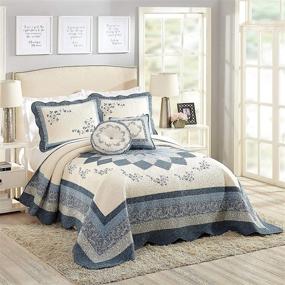 img 2 attached to 🕰️ Timeless Elegance: Modern Heirloom Collection Charlotte Standard Sham in Blue