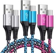 reliable and durable usb c cable 6ft | sixsim 3pack fast charge nylon braided cord: compatible with galaxy s21 ultra, lg g8 thinq, pixel 5 xl, moto g9 | for samsung, lg, and more! логотип