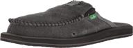🧦 men's grey sanuk back slipper shoes - loafers & slip-ons for men logo