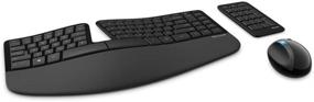 img 3 attached to 🖥️ Black Microsoft Sculpt Ergonomic Wireless Desktop Keyboard and Mouse - L5V-00001