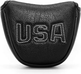 img 4 attached to ⛳️ Golf Putter Cover - Leather Headcover for Mallet Putters by Scotty Cameron, Odyssey, Taylormade, Ping, and Callaway (Black and White)