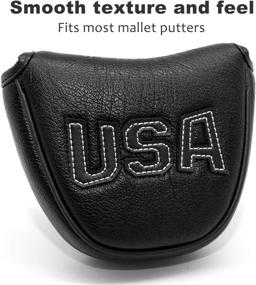 img 3 attached to ⛳️ Golf Putter Cover - Leather Headcover for Mallet Putters by Scotty Cameron, Odyssey, Taylormade, Ping, and Callaway (Black and White)