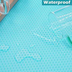 img 2 attached to 🧊 FLPMIX Refrigerator Liner Set - 6 Washable Fridge Liners and Mats for Drawers & Cabinets - Transparent Blue, Placemats - 17.7 x 11.4 Inch