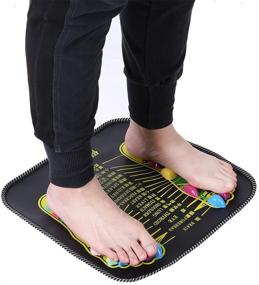 img 2 attached to 🦶 Stone Foot Massager Mat for Pain Relief - Square-Shaped Reflexology Foot Mat