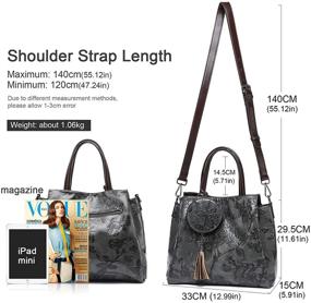 img 1 attached to Women's Embossed Leather Cross Body Shoulder Handbag Set with Wallet - in Shoulder Bags