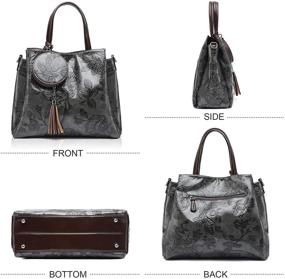 img 3 attached to Women's Embossed Leather Cross Body Shoulder Handbag Set with Wallet - in Shoulder Bags