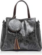 women's embossed leather cross body shoulder handbag set with wallet - in shoulder bags logo