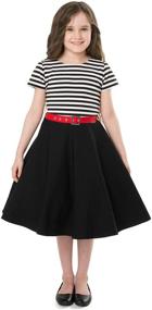 img 3 attached to 👗 Stunning BlackButterfly Kids 'Maria' Vintage Striped Pin Up Dress: Unmatched Style and Charm!