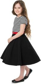 img 2 attached to 👗 Stunning BlackButterfly Kids 'Maria' Vintage Striped Pin Up Dress: Unmatched Style and Charm!