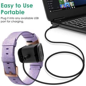 img 1 attached to (Время) 2-Pack Зарядное устройство NANW для Fitbit Charge 3 - USB-кабель длиной 3,3 фута с док-станцией и адаптером - совместимо со смарт-часами Fitbit Charge 3