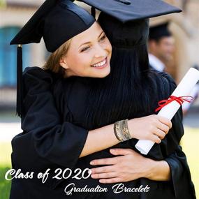 img 2 attached to 🎓 NIDELOO Graduation Bracelet 2020: Stylish Cap Charm Inspirational Leather Wrap for Teen Girls & Women - Perfect Graduation Gift!