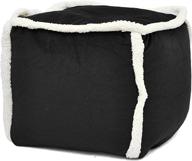 🏢 urban shop sherpa square pouf: chic black accent piece for your contemporary space логотип