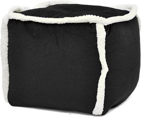 img 1 attached to 🏢 Urban Shop Sherpa Square Pouf: Chic Black Accent Piece for Your Contemporary Space