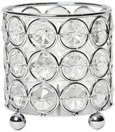 💎 elegant designs hg1000-chr elipse crystal flower candle holder: perfect wedding centerpiece in 3.25 inch chrome decorative candleholder/vase logo