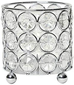 img 4 attached to 💎 Elegant Designs HG1000-CHR Elipse Crystal Flower Candle Holder: Perfect Wedding Centerpiece in 3.25 Inch Chrome Decorative Candleholder/Vase