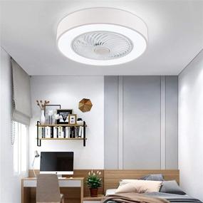 img 3 attached to Orillon Modern Macaron Flush Mount Ceiling Fan with Light - 22 inches White, Remote LED 3 Color Lighting, Low Profile, Quiet Electric Fan for Indoor Kitchen, Bathroom, Bedroom