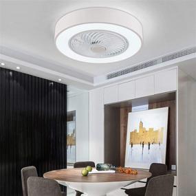 img 4 attached to Orillon Modern Macaron Flush Mount Ceiling Fan with Light - 22 inches White, Remote LED 3 Color Lighting, Low Profile, Quiet Electric Fan for Indoor Kitchen, Bathroom, Bedroom