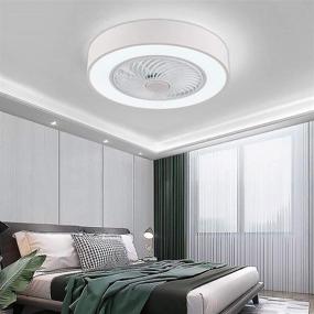 img 2 attached to Orillon Modern Macaron Flush Mount Ceiling Fan with Light - 22 inches White, Remote LED 3 Color Lighting, Low Profile, Quiet Electric Fan for Indoor Kitchen, Bathroom, Bedroom