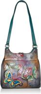 👜 anna anuschka original midnight women's handbags & wallets with compartments logo