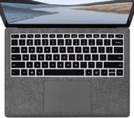 🖥️ black ultra thin surface laptop 4 3 keyboard cover - protective skin for microsoft surface laptop 4 3 (13.5 & 15 inch), 2021-2019 release - us layout - surface laptop 4 3 accessories logo