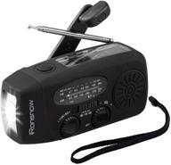 2021 ironsnow is-088+ solar hand crank radio with am/fm/noaa/wb weather alerts, dynamo led flashlight & 2000mah power bank for iphone/android - black logo