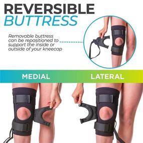 img 3 attached to 🏋️ BraceAbility J Patella Knee Brace - Stabilizer with Medial and J-Lat Support Straps | Dislocation, Subluxation, Patellofemoral Pain Relief | Left/Right Kneecap Tracking | Size: M