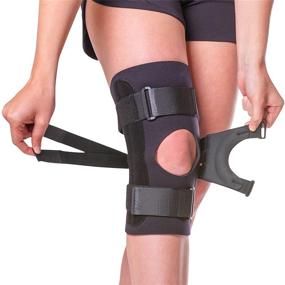 img 4 attached to 🏋️ BraceAbility J Patella Knee Brace - Stabilizer with Medial and J-Lat Support Straps | Dislocation, Subluxation, Patellofemoral Pain Relief | Left/Right Kneecap Tracking | Size: M