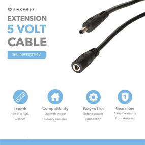 img 1 attached to 🔌 Amcrest Extension Cable IPM-721B/W/S, IP2M-841B/W/S, IP2M-841EB/W, IP3M-941B/W, IPM-721ES, IPM-HX1B/W, IP3M-HX2B/W. Power AC Adapter 10FT Black- High-Quality Extension Cable and AC Adapter Combo